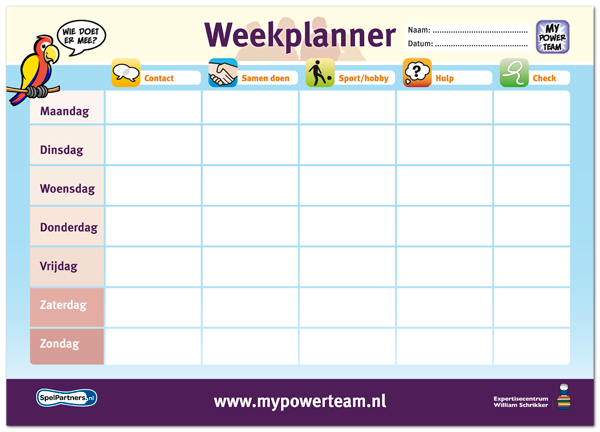 Weekplanner MyPowerTeam